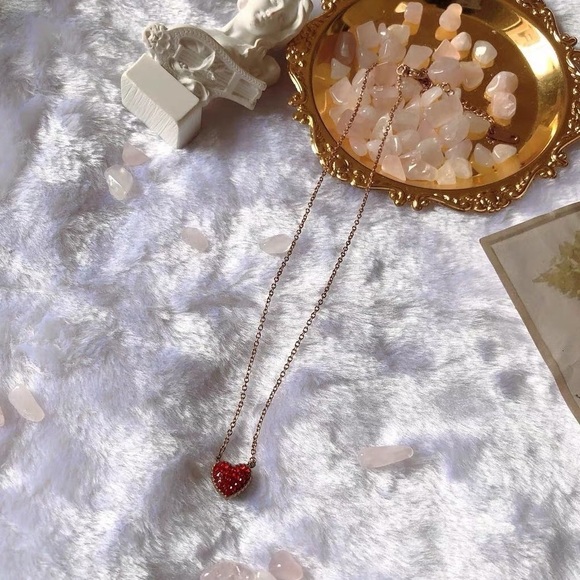 💎❤️ BOGO‼️❤️ heart shaped necklace rose gold plated titanium valentine - Picture 6 of 6